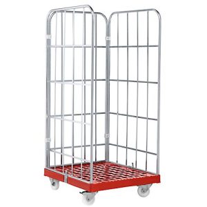 Rollbox, 3-seitig, Kunststoffbodenplatte, 724 x 815 x 1850 mm, rot (RAL 3000) Rollbox, 3-seitig, Kunststoffbodenplatte, 724 x 815 x 1850 mm, rot (RAL 3000)