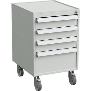 Rollcontainer, 4 Schubladen, Zentralverschluss, B 450 x T 520 x H 700 mm, mit ESD-Schutz Rollcontainer, 4 Schubladen, Zentralverschluss, B 450 x T 520 x H 700 mm, mit ESD-Schutz