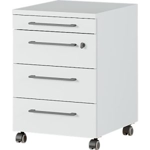Rollcontainer Agenda, 3 Schubladen, Utensilienauszug, B 420 x H 610 x T 490 mm, abschließbar, lichtgrau Rollcontainer Agenda, 3 Schubladen, Utensilienauszug, B 420 x H 610 x T 490 mm, abschließbar, lichtgrau