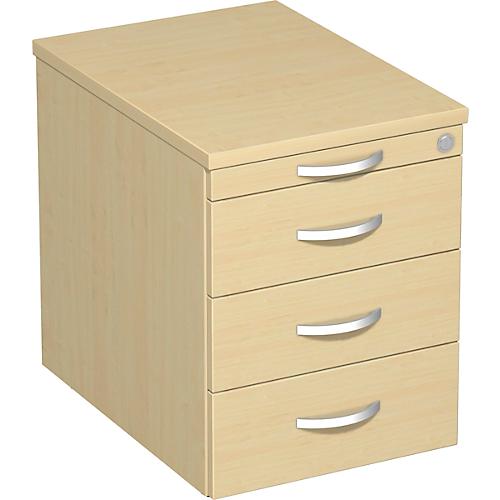 Rollcontainer PALENQUE, 3 Schübe, Utensilienauszug, B 430 x T 600 x H 566 mm, Ahorn