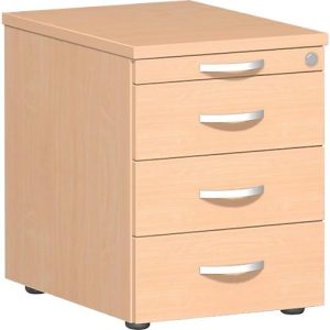 Rollcontainer PALENQUE, 3 Schübe, Utensilienauszug, B 430 x T 600 x H 566 mm, Buche Rollcontainer PALENQUE, 3 Schübe, Utensilienauszug, B 430 x T 600 x H 566 mm, Buche