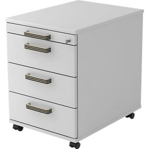 Rollcontainer TOPAS LINE, 3 Schübe, 1 Utensilienauszug, abschließbar, lichtgrau/lichtgrau, T 580 mm Rollcontainer TOPAS LINE, 3 Schübe, 1 Utensilienauszug, abschließbar, lichtgrau/lichtgrau, T 580 mm