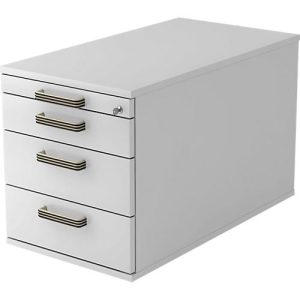 Rollcontainer TOPAS LINE, 3 Schübe, 1 Utensilienauszug, abschließbar, lichtgrau/lichtgrau, T 800 mm Rollcontainer TOPAS LINE, 3 Schübe, 1 Utensilienauszug, abschließbar, lichtgrau/lichtgrau, T 800 mm