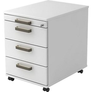 Rollcontainer TOPAS LINE, 3 Schübe, 1 Utensilienauszug, abschließbar, weiß/weiß, T 580 mm Rollcontainer TOPAS LINE, 3 Schübe, 1 Utensilienauszug, abschließbar, weiß/weiß, T 580 mm