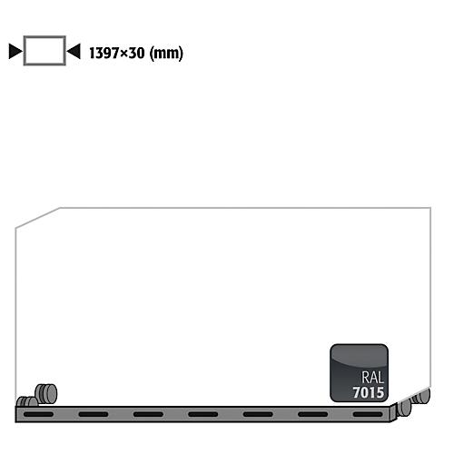 Rollen mit Sockelblende für asecos Sicherheits- und Säure- und Laugenschränke, Stahlblech, schiefergrau, B 1397 x H 30 mm