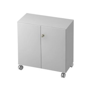 Rollenschrank TOPAS LINE, 2 Ordnerhöhen, Türen abschließbar, lichtgrau/lichtgrau Rollenschrank TOPAS LINE, 2 Ordnerhöhen, Türen abschließbar, lichtgrau/lichtgrau