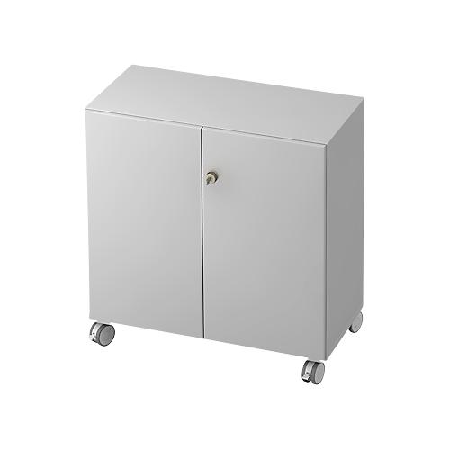 Rollenschrank TOPAS LINE, 2 Ordnerhöhen, Türen abschließbar, lichtgrau/lichtgrau