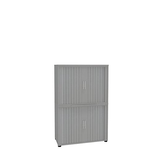 Rollladenschrank, 4 OH, 2teilig, ohne Mitteltrennwand, B 1000 mm, silber