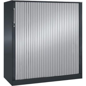 Rollladenschrank ASISTO C 3000, 3 Ordnerhöhen, mit Akustik-Rollladen, Breite 1200 mm, anthrazit/alusilber Rollladenschrank ASISTO C 3000, 3 Ordnerhöhen, mit Akustik-Rollladen, Breite 1200 mm, anthrazit/alusilber