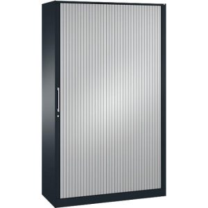Rollladenschrank ASISTO C 3000, 5 Ordnerhöhen, B 1200 mm, anthrazit/alusilber Rollladenschrank ASISTO C 3000, 5 Ordnerhöhen, B 1200 mm, anthrazit/alusilber