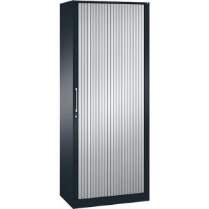 Rollladenschrank ASISTO C 3000, 5 Ordnerhöhen, B 800 mm, anthrazit/alusilber Rollladenschrank ASISTO C 3000, 5 Ordnerhöhen, B 800 mm, anthrazit/alusilber