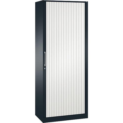 Rollladenschrank ASISTO C 3000, 5 Ordnerhöhen, B 800 mm, anthrazit/weiß