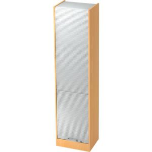 Rollladenschrank TARVIS, 5 Ordnerhöhen, abschließbar, B 500 x T 400 x H 2004 mm, Buche-Dekor/alusilber Rollladenschrank TARVIS, 5 Ordnerhöhen, abschließbar, B 500 x T 400 x H 2004 mm, Buche-Dekor/alusilber