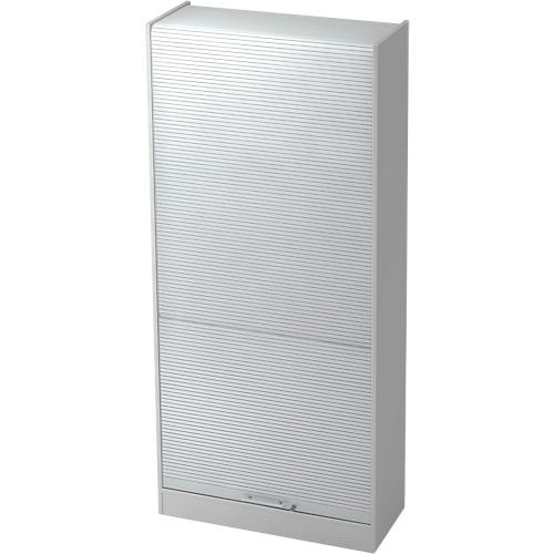Rollladenschrank TARVIS, abschließbar, 5 Ordnerhöhen, B 900 x T 400 x H 2004 mm, lichtgrau/lichtgrau