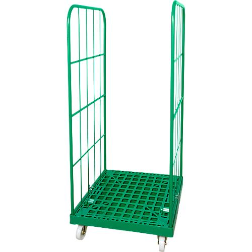 Rollplatte, Kunststoff, mit 2 Seitengittern, H 1550 mm, grün RAL 6024