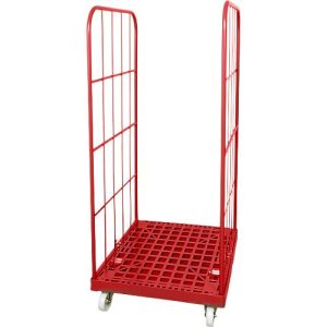 Rollplatte, Kunststoff, mit 2 Seitengittern, Höhe 1650 mm, feuerrot RAL 3000