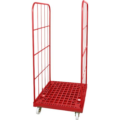 Rollplatte, Kunststoff, mit 2 Seitengittern, Höhe 1650 mm, feuerrot RAL 3000