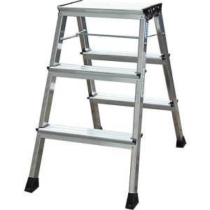 Rolly Doppel-Klapptritt, 2 x 3 Stufen, alufarben