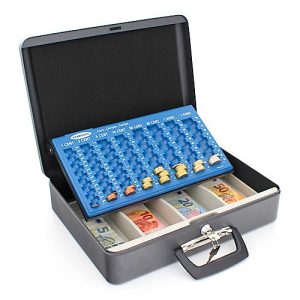 Rottner Geldkassette London, EURO-Münzzählbrett & 4 Banknotenfächer, Zylinderschloss, Tragegriffe, inkl. 2 Schlüssel, Stahlblech, schwarz Rottner Geldkassette London, EURO-Münzzählbrett & 4 Banknotenfächer, Zylinderschloss, Tragegriffe, inkl. 2 Schlüssel, Stahlblech, schwarz