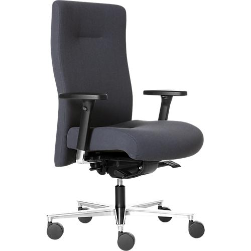 ROVO Bürostuhl SUMO 8020 S7, mit Armlehnen, Synchronmechanik, bis 200 kg, Muldensitz, Vollpolster-Rückenlehne, anthrazit/alusilber