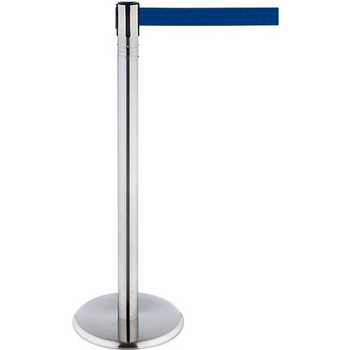 RS-GUIDESYSTEMS Gurtpfosten, Edelstahl, 360° Drehkopf, Höhe 1000 mm, Gurtbandmaß L 2300 x B 50 mm, Gurtfarbe blau