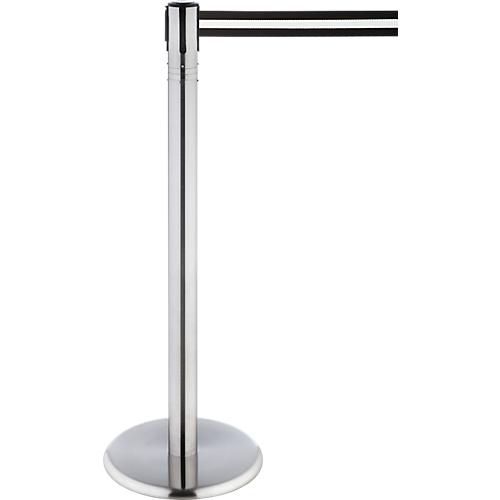 RS-GUIDESYSTEMS Gurtpfosten, Edelstahl, 360° Drehkopf, Höhe 1000 mm, Gurtbandmaß L 2300 x B 50 mm, Gurtfarbe schwarz/weiß