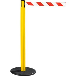 RS-GUIDESYSTEMS® Gurtpfosten GLA 28, gelb, Gurt rot/weiß RS-GUIDESYSTEMS® Gurtpfosten GLA 28, gelb, Gurt rot/weiß