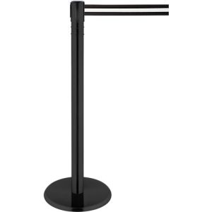 RS-GUIDESYSTEMS Gurtpfosten GLA 86, Metall, Höhe 1000 mm, Gurtbandmaß L 7000 x B 100 mm, schwarz/weiß schraffiert
