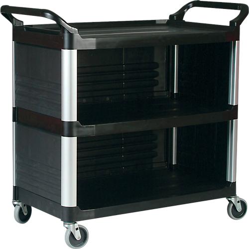 Rubbermaid X-TRA™ Mehrzweckwagen, 3 geschlossene Seitenverkleidungen, bis 135 kg, schwarz