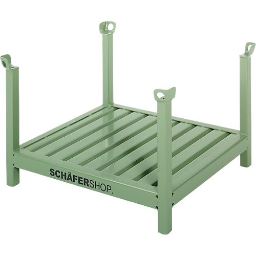 Rungengestell Schäfer Shop Select, B 1250 x T 850 x H 665 mm, resedagrün RAL 6011, bis 1000 kg, 4-fach stapelbar