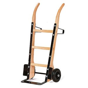 Sackkarre aus Holz mit Flachstahlschaufel, Tragkraft 250 kg, Vollgummi-Bereifung Sackkarre aus Holz mit Flachstahlschaufel, Tragkraft 250 kg, Vollgummi-Bereifung