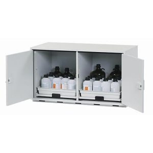 Säuren- und Laugen-Unterbauschrank asecos SL-CLASSIC-UB, Flügeltüren, Front Lichtgrau, B 1100 x T 570 x H 600 mm Säuren- und Laugen-Unterbauschrank asecos SL-CLASSIC-UB, Flügeltüren, Front Lichtgrau, B 1100 x T 570 x H 600 mm