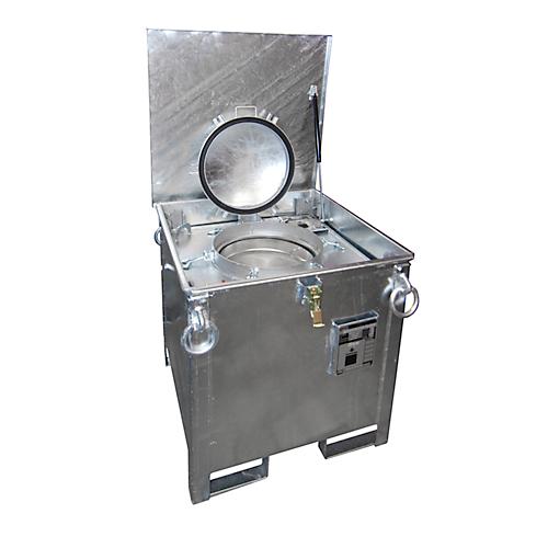Sammelbehälter BAUER ASB 250, Stahlblech, Innentank feuerverzinkt, stapelbar, abschließbar, B 790 x T 815 x H 830 mm
