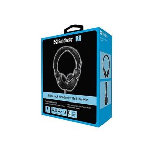 Sandberg MiniJack Headset with Line-Mic – Kopfhörer mit Mikrofon – On-Ear – kabelgebunden – 3,5 mm Stecker Sandberg MiniJack Headset with Line-Mic – Kopfhörer mit Mikrofon – On-Ear – kabelgebunden – 3,5 mm Stecker