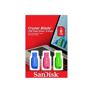 SanDisk Cruzer Blade – USB-Flash-Laufwerk – 32 GB – USB 2.0 – Blau, grün, pink (Packung mit 3) SanDisk Cruzer Blade – USB-Flash-Laufwerk – 32 GB – USB 2.0 – Blau, grün, pink (Packung mit 3)