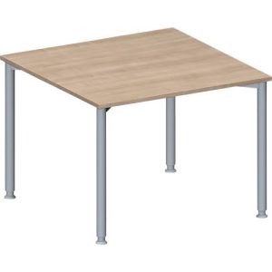 Schäfer Shop Genius Anbautisch MODENA FLEX, höhenverstellbar, Quadrat-Form, 4-Fuß Rundrohr, B 1000 x T 1000 mm, Eiche-Dekor Schäfer Shop Genius Anbautisch MODENA FLEX, höhenverstellbar, Quadrat-Form, 4-Fuß Rundrohr, B 1000 x T 1000 mm, Eiche-Dekor