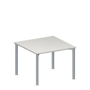 Schäfer Shop Genius Anbautisch MODENA FLEX, höhenverstellbar, Quadrat-Form, 4-Fuß Rundrohr, B 1000 x T 1000 mm, lichtgrau Schäfer Shop Genius Anbautisch MODENA FLEX, höhenverstellbar, Quadrat-Form, 4-Fuß Rundrohr, B 1000 x T 1000 mm, lichtgrau