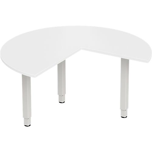 Schäfer Shop Genius Ansatztisch PLANOVA ergoSTYLE, 3/4 Kreis, Ansatz rechts oder links, weiß/weiß