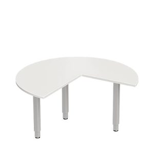 Schäfer Shop Genius Ansatztisch PLANOVA ergoSTYLE, 3/4 Kreis, Ansatz rechts oder links, weiß/weißalu