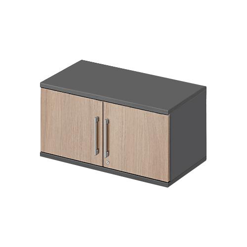 Schäfer Shop Genius Aufsatz-Flügeltürenschrank TETRIS WOOD, 1 OH, B 800, graphit/Eiche