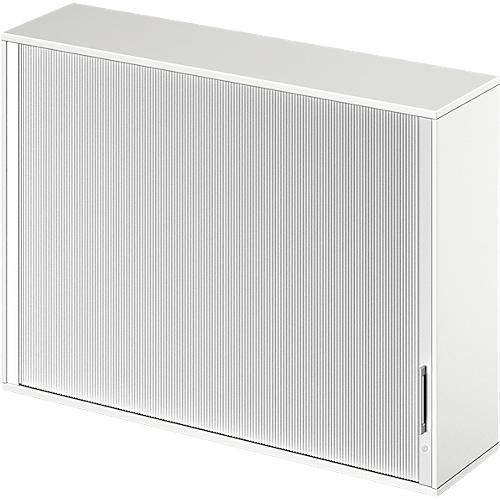 Schäfer Shop Genius Aufsatz-Querrolladenschrank TETRIS WOOD, 3 OH, B 1600 x T 421 x H 1110 mm, Mitteltrennwand, weiß