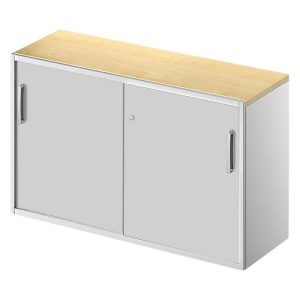 Schäfer Shop Genius Beistellschrank TETRIS SOLID, 2 OH, in Schreibtischhöhe, B 1200 mm, 25 mm Abdeckplatte, Ahorn-Dekor/weißalu Schäfer Shop Genius Beistellschrank TETRIS SOLID, 2 OH, in Schreibtischhöhe, B 1200 mm, 25 mm Abdeckplatte, Ahorn-Dekor/weißalu
