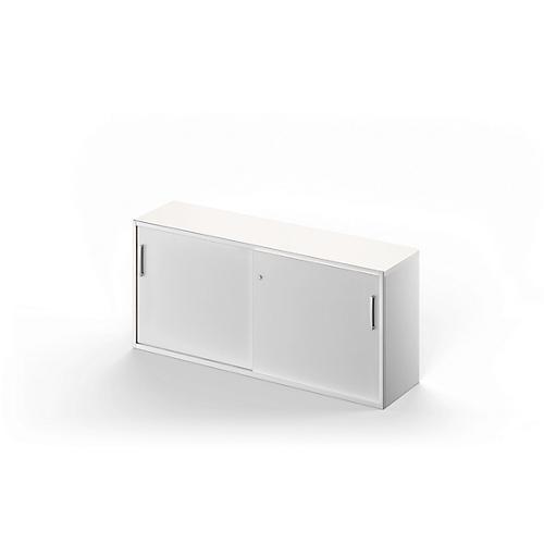 Schäfer Shop Genius Beistellschrank TETRIS SOLID, 2 OH, in Schreibtischhöhe, B 1600 mm, 25 mm Abdeckplatte, weiß