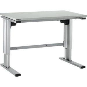 Schäfer Shop Genius elektrisch höhenverstellbarer Arbeitstisch EL-1, 1200 x 800 mm, lichtgrau/alusilber Schäfer Shop Genius elektrisch höhenverstellbarer Arbeitstisch EL-1, 1200 x 800 mm, lichtgrau/alusilber