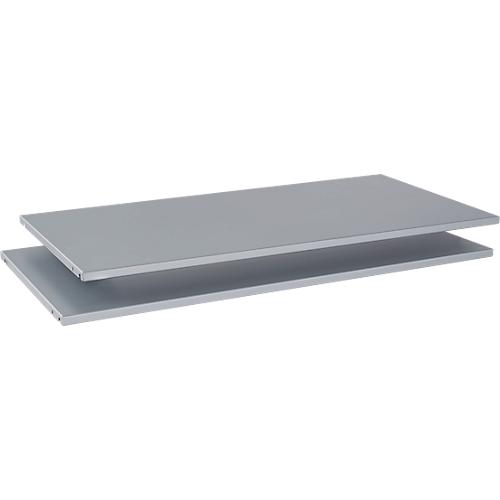 Schäfer Shop Genius Fachböden für TETRIS SOLID Schiebetürenschr. B 800 mm/Querrolladenschr. B 1600 mm, weißalu, 2 Stück