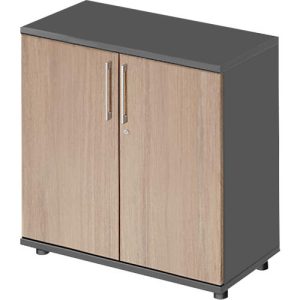 Schäfer Shop Genius Flügeltürenschrank TETRIS WOOD, 2 OH, Höhe inkl. Gleiter, B 800 mm, graphit/Eiche Schäfer Shop Genius Flügeltürenschrank TETRIS WOOD, 2 OH, Höhe inkl. Gleiter, B 800 mm, graphit/Eiche
