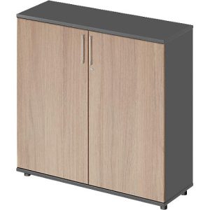 Schäfer Shop Genius Flügeltürenschrank TETRIS WOOD, 3 OH, Höhe inkl. Gleiter, B 1200 mm, graphit/Eiche Schäfer Shop Genius Flügeltürenschrank TETRIS WOOD, 3 OH, Höhe inkl. Gleiter, B 1200 mm, graphit/Eiche