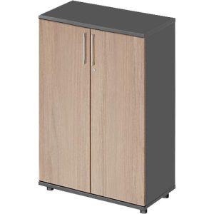 Schäfer Shop Genius Flügeltürenschrank TETRIS WOOD, 3 OH, Höhe inkl. Gleiter, B 800 mm, graphit/Eiche Schäfer Shop Genius Flügeltürenschrank TETRIS WOOD, 3 OH, Höhe inkl. Gleiter, B 800 mm, graphit/Eiche