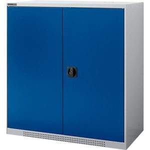 Schäfer Shop Genius Flügeltürschrank FS, 3 OH, abschließbar, 2 Fachböden, bis 450 kg, Stahl, weißaluminium RAL 9006/enzianblau RAL 5010 Schäfer Shop Genius Flügeltürschrank FS, 3 OH, abschließbar, 2 Fachböden, bis 450 kg, Stahl, weißaluminium RAL 9006/enzianblau RAL 5010
