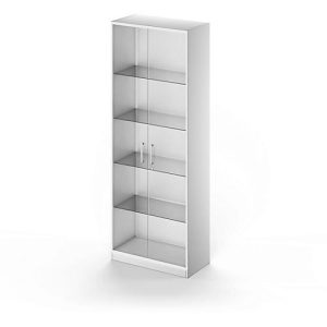 Schäfer Shop Genius Glastürenschrank TETRIS SOLID, Stahlkorpus, 5 OH, B 800 mm, weißaluminium Schäfer Shop Genius Glastürenschrank TETRIS SOLID, Stahlkorpus, 5 OH, B 800 mm, weißaluminium